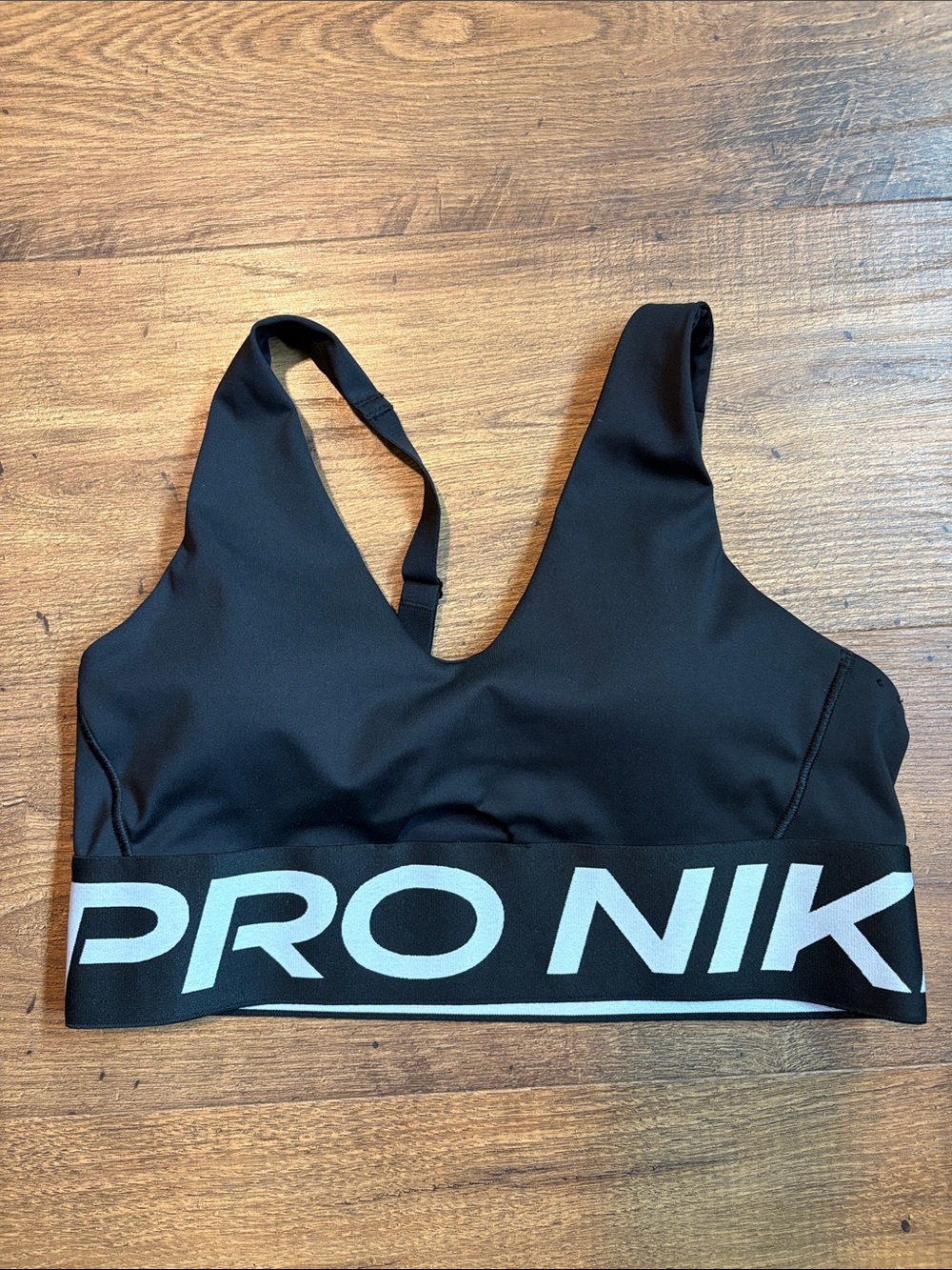 Nike Black Sports Bra with White PRO Logo Band